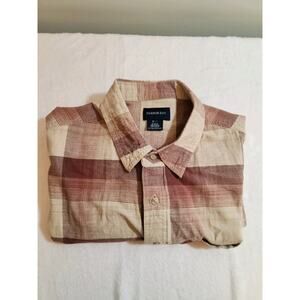 Harbor Bay Shirt Mens 2XL Red Plaid Short Sleeve Gorpcore Preppy Academia